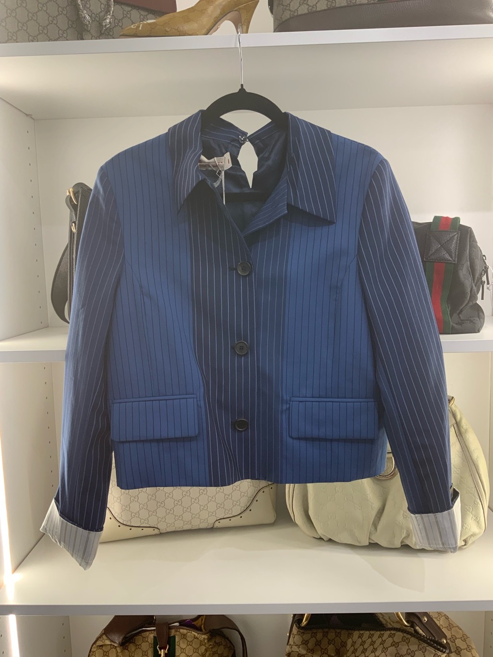 Marni LS Blue Pinstripe Blazer